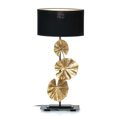 TABLE LAMP 30X15X78 GOLD/BLACK METAL WITH BLACK SHADE TH2546200