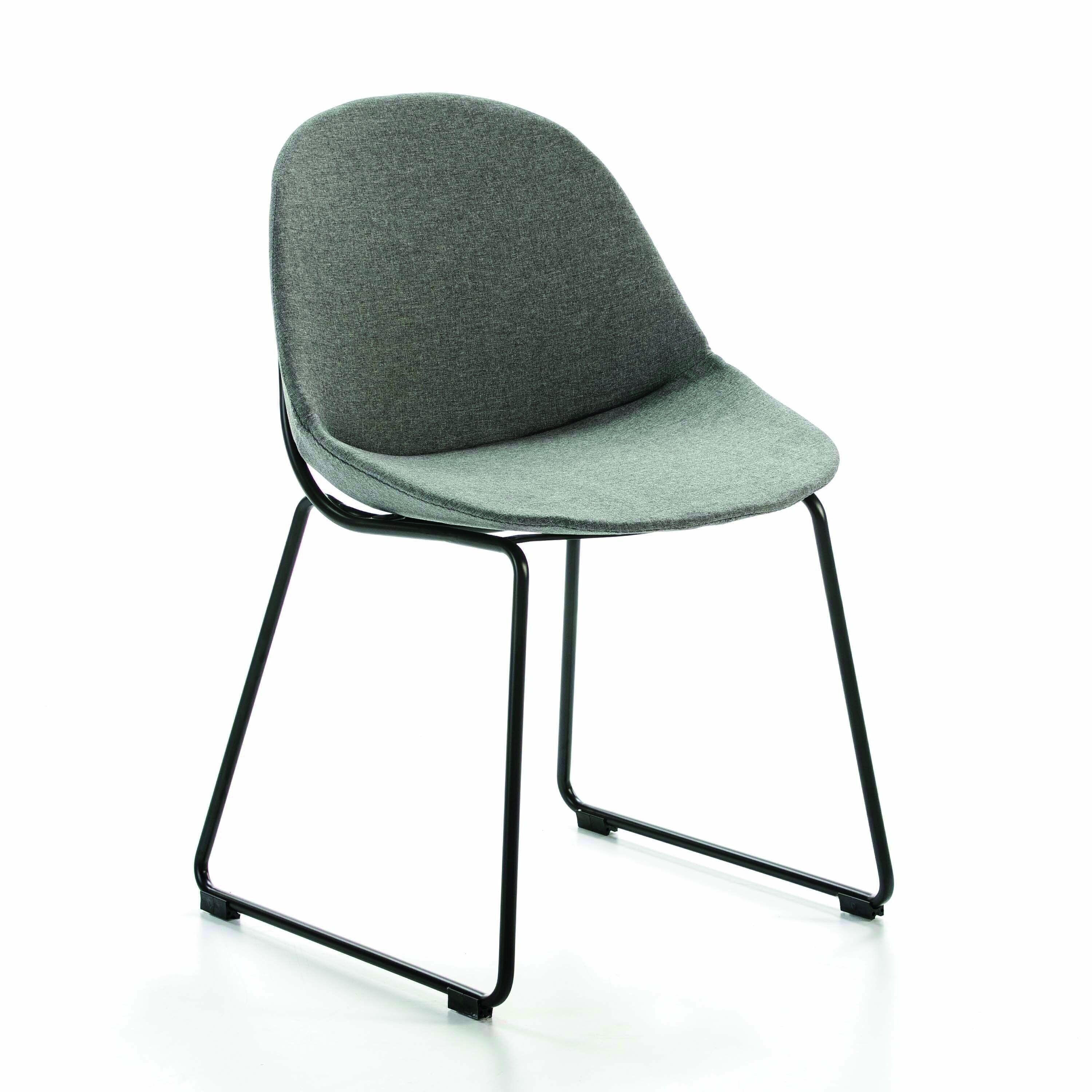 SEDIA 53X53X79 NERO METALLO/PANNO YB331-4 GRIGIO TH2565200