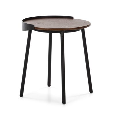 SIDE TABLE 50X51X66 BROWN WOOD/BLACK METAL TH2572900