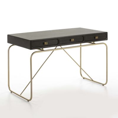 DESK 120X60X76 GOLDEN METAL/BLACK MINDI WOOD TH2645720