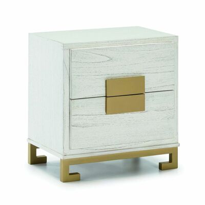 MESITA DE NOCHE 56X41X60 MADERA MINDI BLANCO/DORADO TH2646721