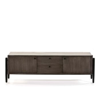 MEUBLE TV 160X40X50 BOIS MINDI GRIS/NOIR TH2647322 2