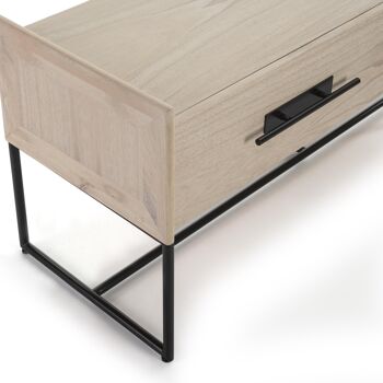 MEUBLE TV 140X45X55 BOIS MINDI NATUREL/MÉTAL NOIR TH2648024 4