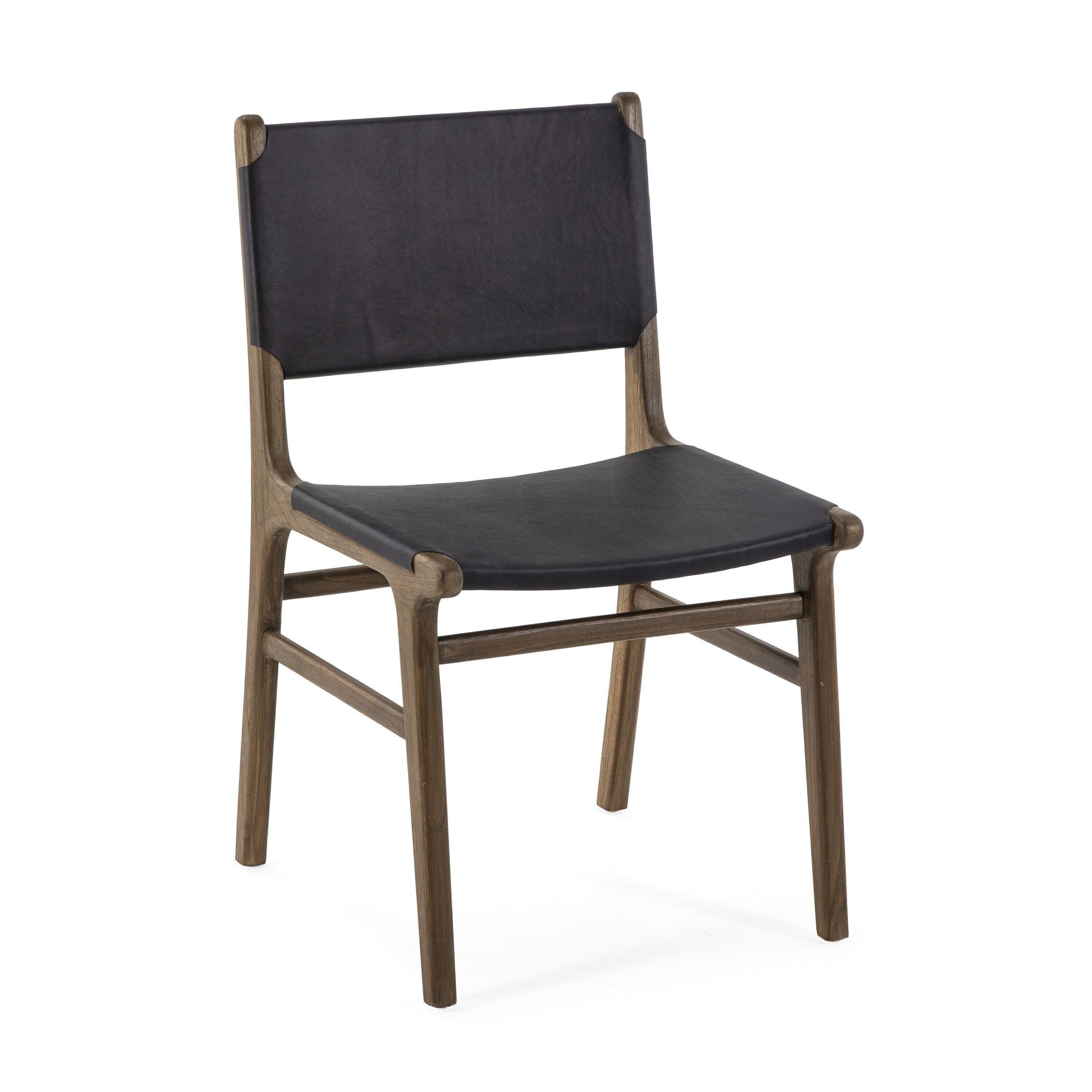 SEDIA 50X56X87 TALPA LEGNO/PELLE BLU SCURO TH2648500