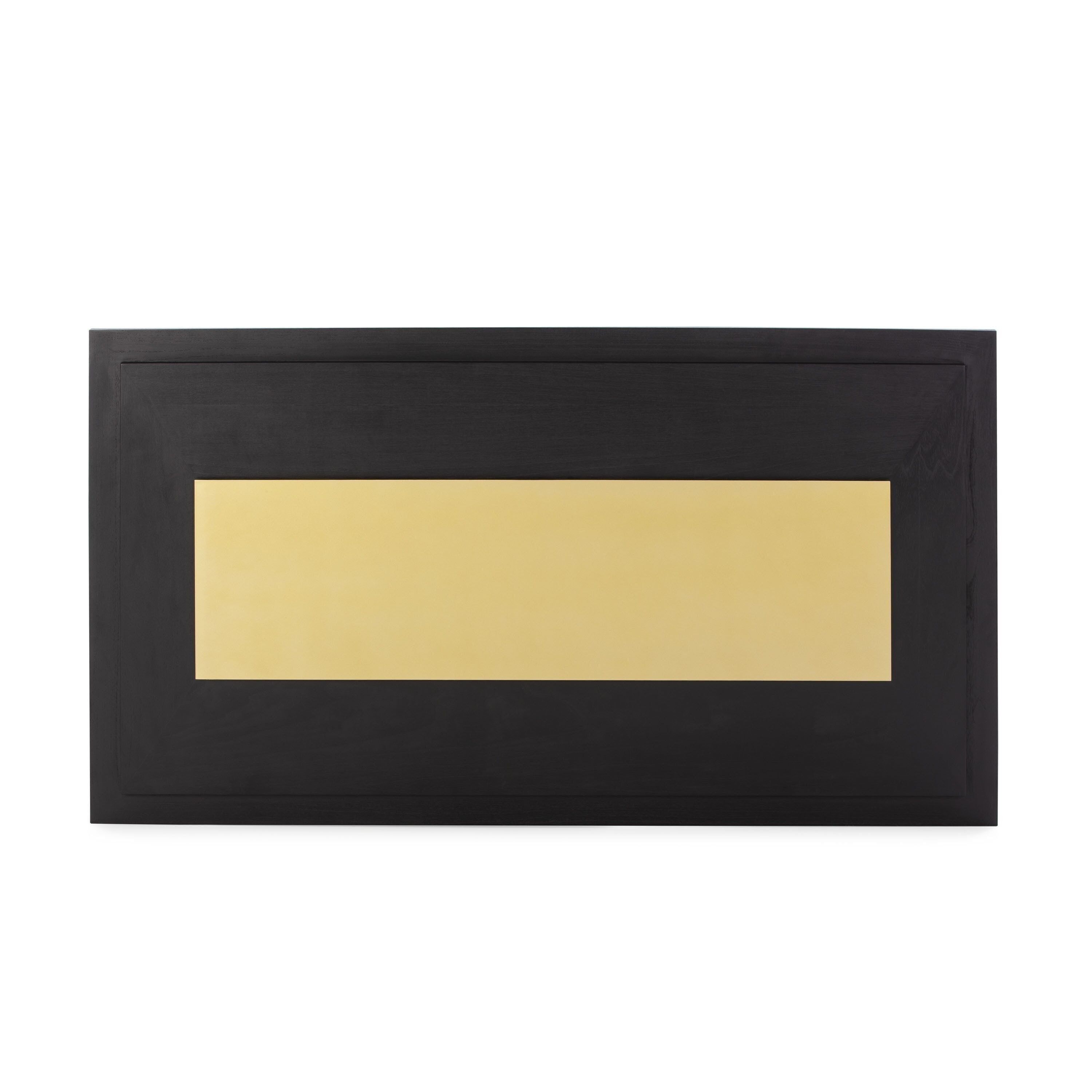 HEADBOARD 160X8X90 BLACK WOOD/GOLDEN METAL TH2648620