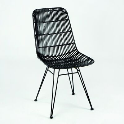 SILLA 57X45X88 METAL/MIMBRE NEGRO TH2988400