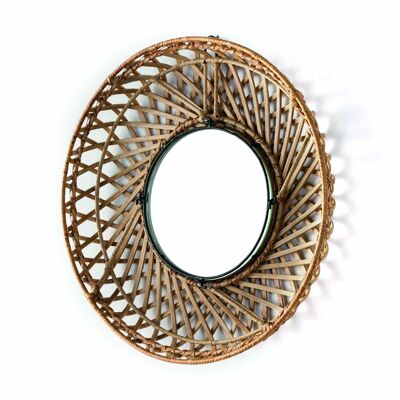 MIRROR 50X8X50 GLASS/NATURAL WICKER TH2996000