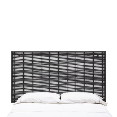 HEADBOARD 160X3X90 METAL/BLACK WICKER TH2997600