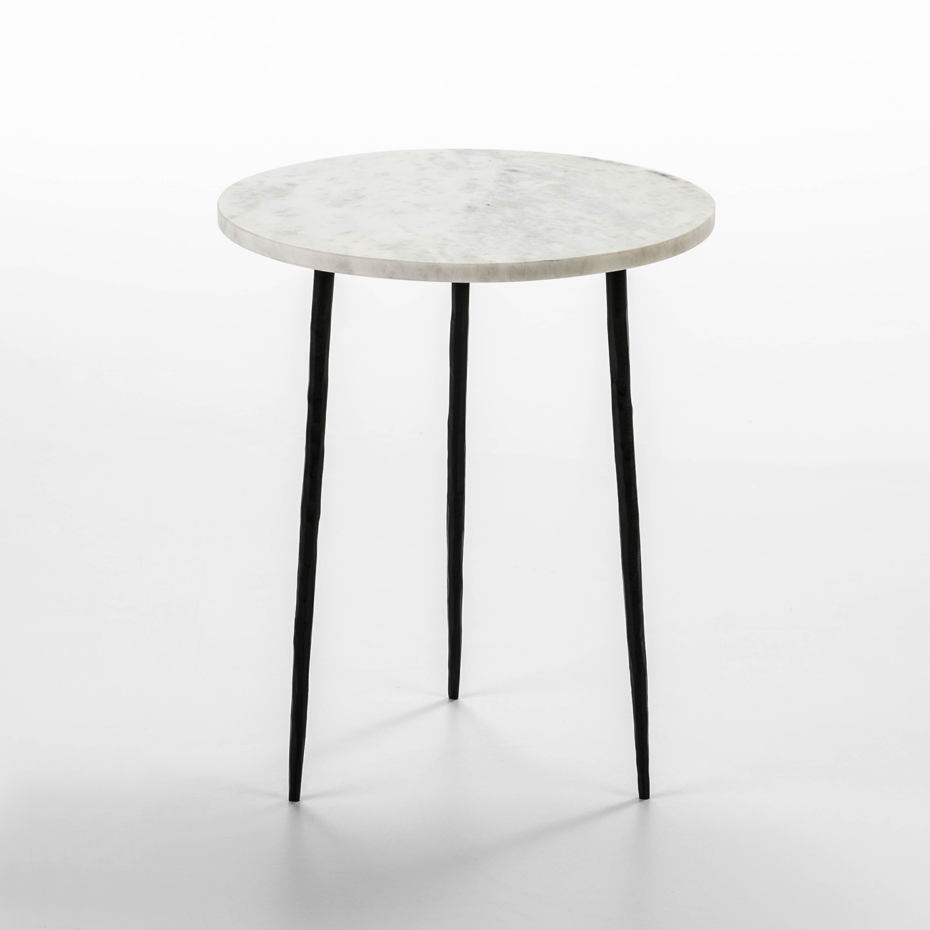 TAVOLO AUSILIARIO 38X38X45 METALLO NERO/MARMO BIANCO TH3154800