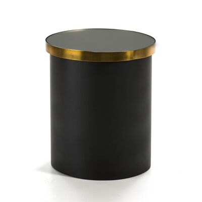 SIDE TABLE 43X43X51 GLASS/GOLD METAL/BLACK TH3172900