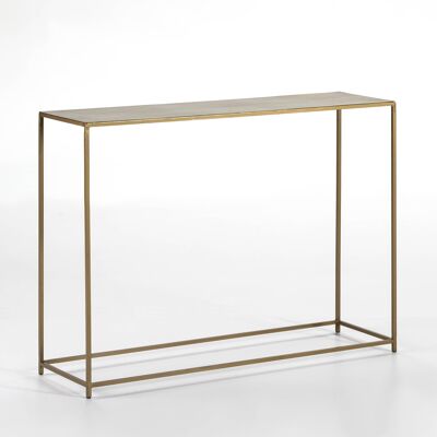 CONSOLE 102X30X76 GOLDEN METAL WITH GREEK BORDER TH3174500