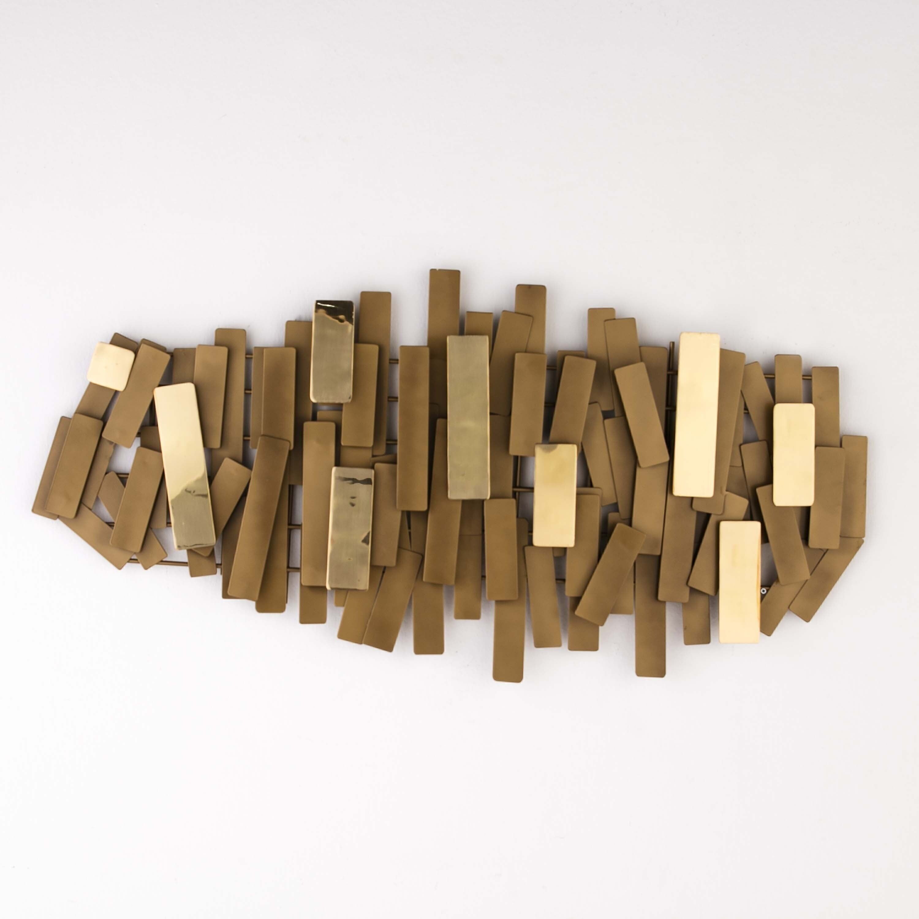 SCULTURA 100X5X50 METALLO DORATO TH3175400