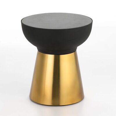 SIDE TABLE 40X40X43 BLACK GRANITE/GOLD METAL/BLACK TH3175800