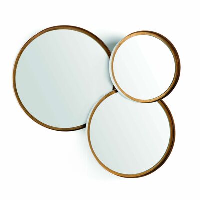 SET/3 MIRROR 80X14X87 GLASS/WHITE METAL/GOLDEN TH3176300