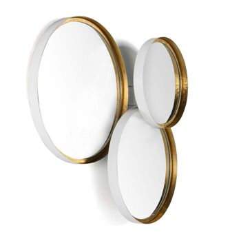 SET/3 MIROIR 80X14X87 VERRE/METAL BLANC/DORÉ TH3176300 2