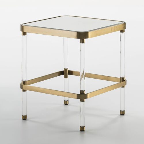 MESA AUXILIAR 50X50X59 CRISTAL/ACRILICO/METAL DORADO TH3662200