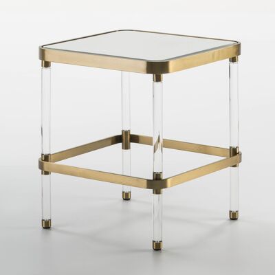 SIDE TABLE 50X50X59 GLASS/ACRYLIC/GOLDEN METAL TH3662200