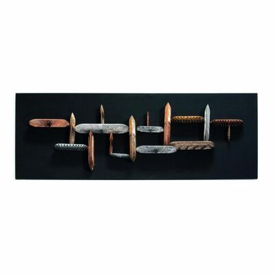 SCULPTURE 80X11X180 TOILE NOIRE/BOIS MULTICOLORE TH3947400