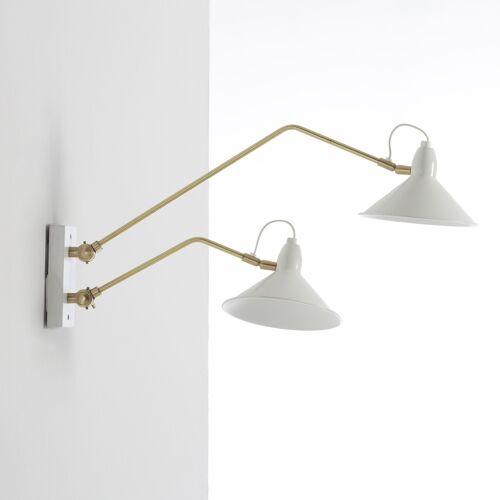 APLIQUE 66X19X40 METAL BLANCO/BRONCE TH4001600