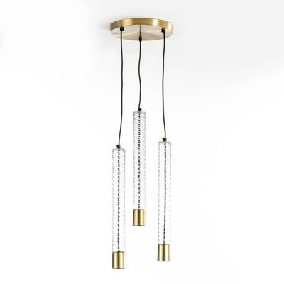 CEILING LAMP 26X5X50/135 (3 TUBES) GLASS/METAL BRONZE TH4003400