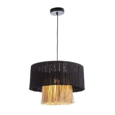 CEILING LAMP 40X40X28 NATURAL JUTE/BLACK FABRIC TH4007400 NO11