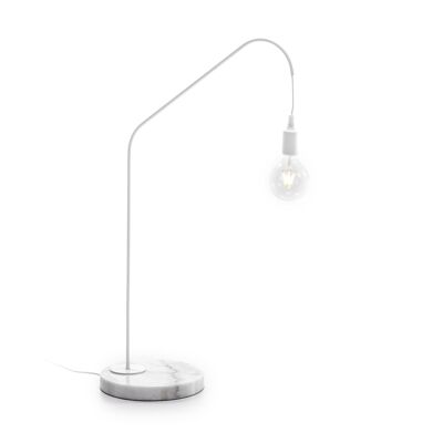 LAMPADA DA TAVOLO 35X25X58 MARMO BIANCO/METALLO BIANCO TH4046300