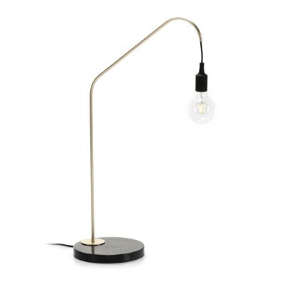 LAMPADA DA TAVOLO 35X25X58 MARMO NERO/METALLO DORATO TH4046600