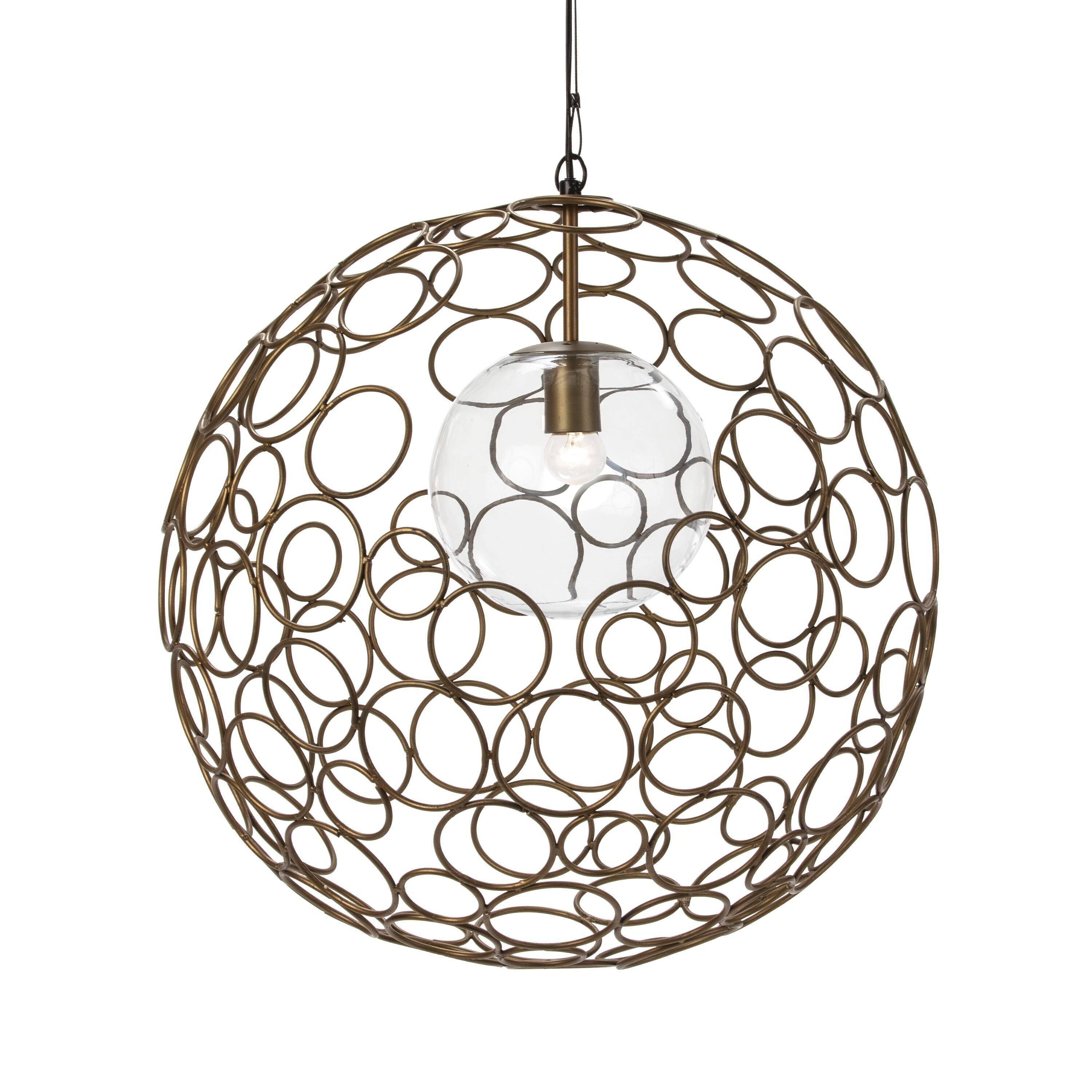 LAMPADA DA SOFFITTO 55X55X55 VETRO/METALLO DORATO TH6181800