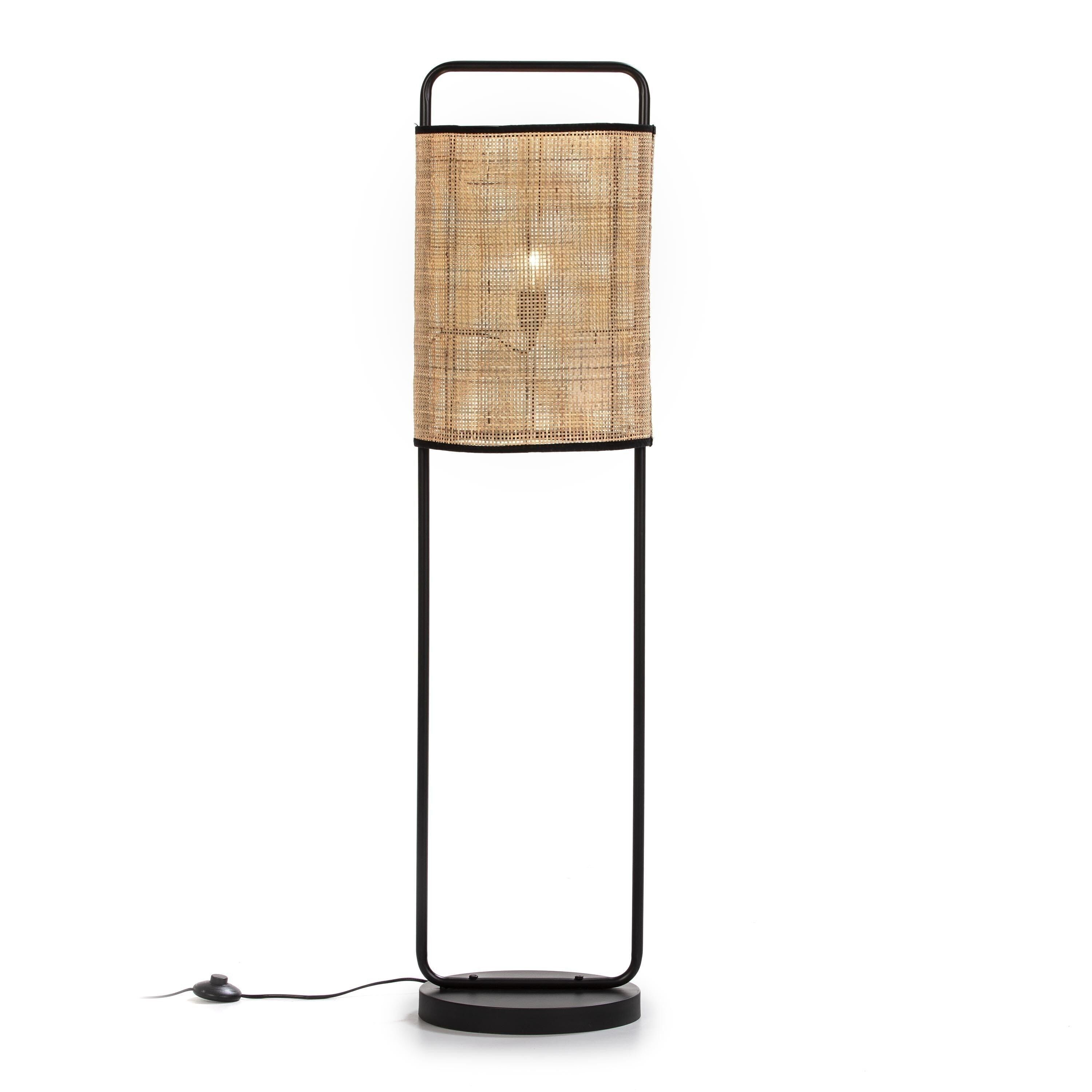 FLOOR LAMP 33X33X134 BLACK METAL/NATURAL RATTAN TH6184400