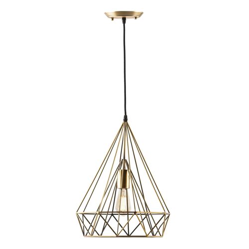 LAMPARA DE TECHO 30X30X42 METAL BRONCE CON BOMBILLA TH6261000