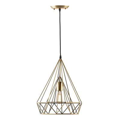 LAMPARA DE TECHO 30X30X42 METAL BRONCE CON BOMBILLA TH6261000