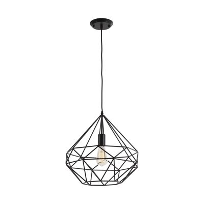 PLAFONIERA IN METALLO NERO 40X40X37 CON LAMPADINA TH6261601