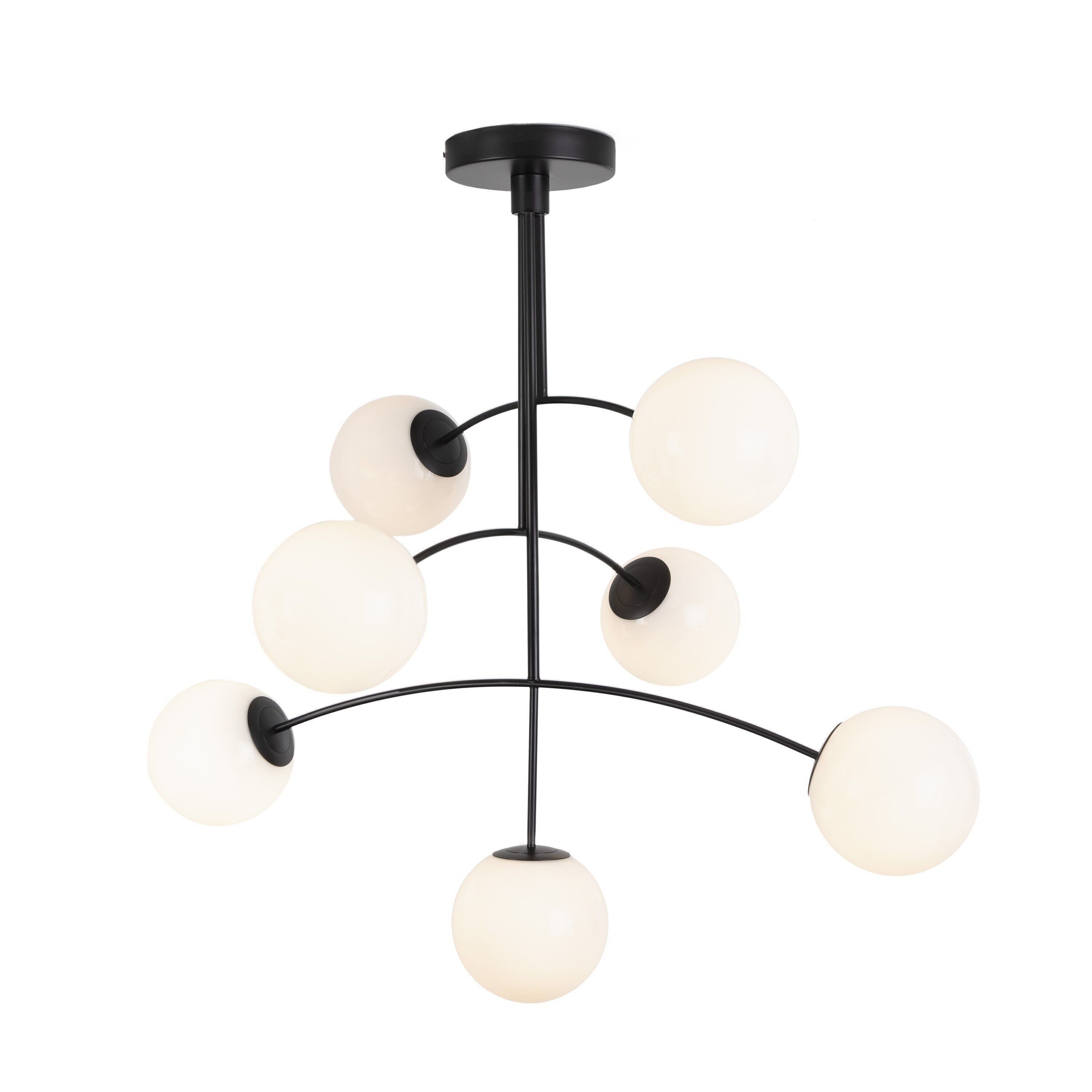 LAMPADA DA SOFFITTO 115X90X110 VETRO BIANCO/METALLO NERO TH6266401