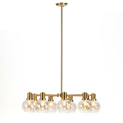 CEILING LAMP 86X86X125 AMBER GLASS/GOLDEN METAL TH6267200