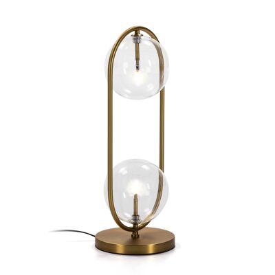 LAMPE DE TABLE 25X22X60 VERRE/MÉTAL DORÉ TH6267300