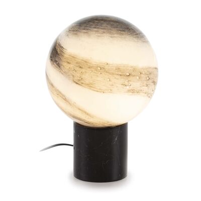 TABLE LAMP 25X25X37 WHITE/BROWN/BLACK MARBLE GLASS TH6268500 NO11