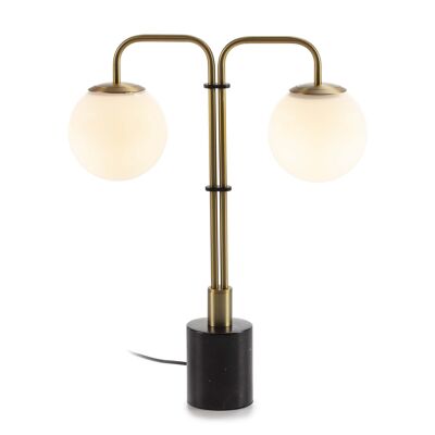 TABLE LAMP 45X15X55 WHITE GLASS/BLACK MARBLE/GOLDEN METAL TH6269400