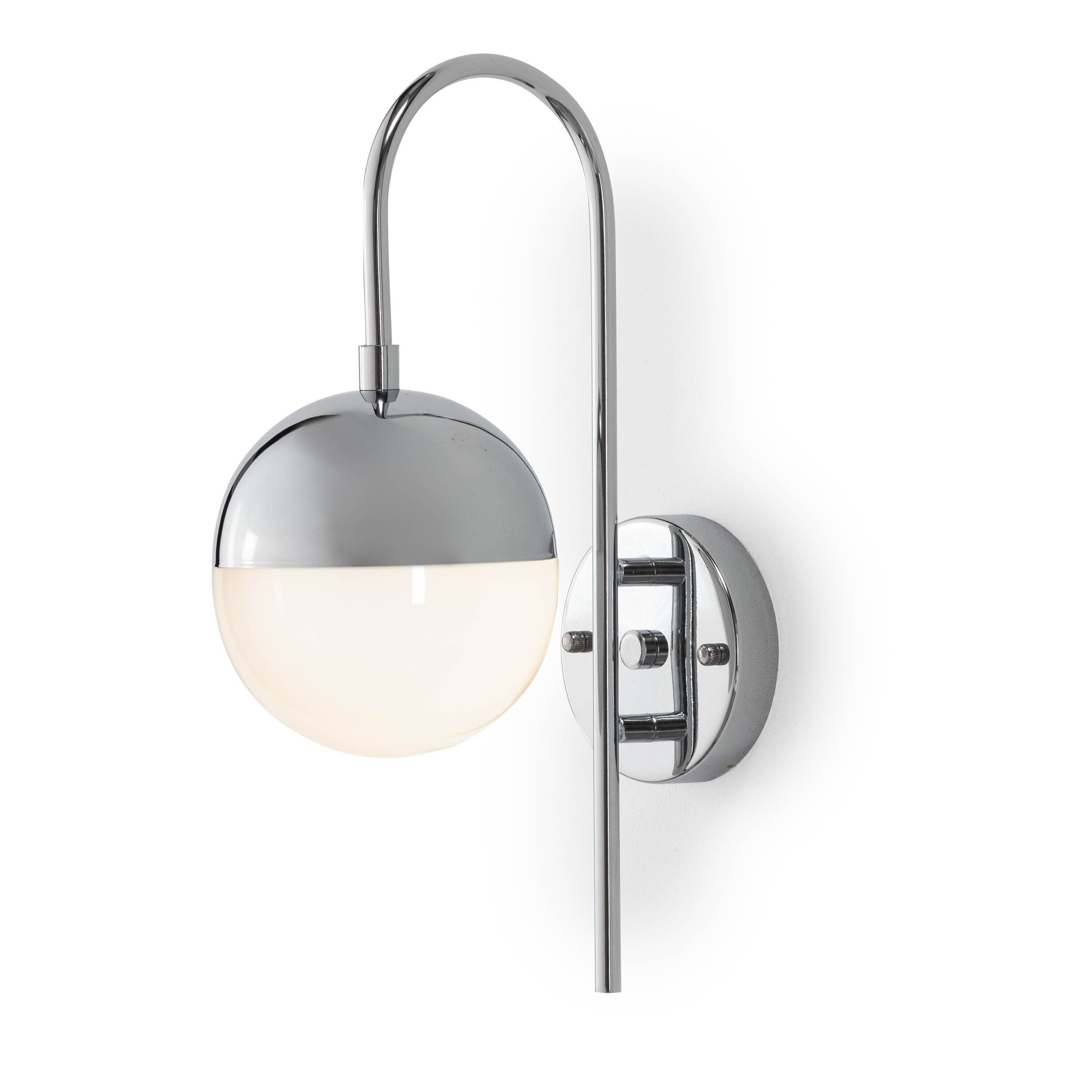 LAMPADA DA PARETE 15X27X42 VETRO BIANCO/METALLO ARGENTO TH6270900