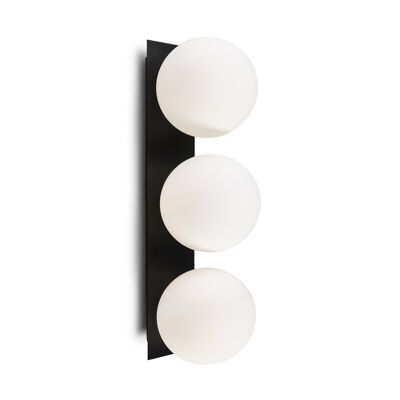 WALL LIGHT 15X18X50 WHITE GLASS/MATTE BLACK METAL TH6272400 NO11