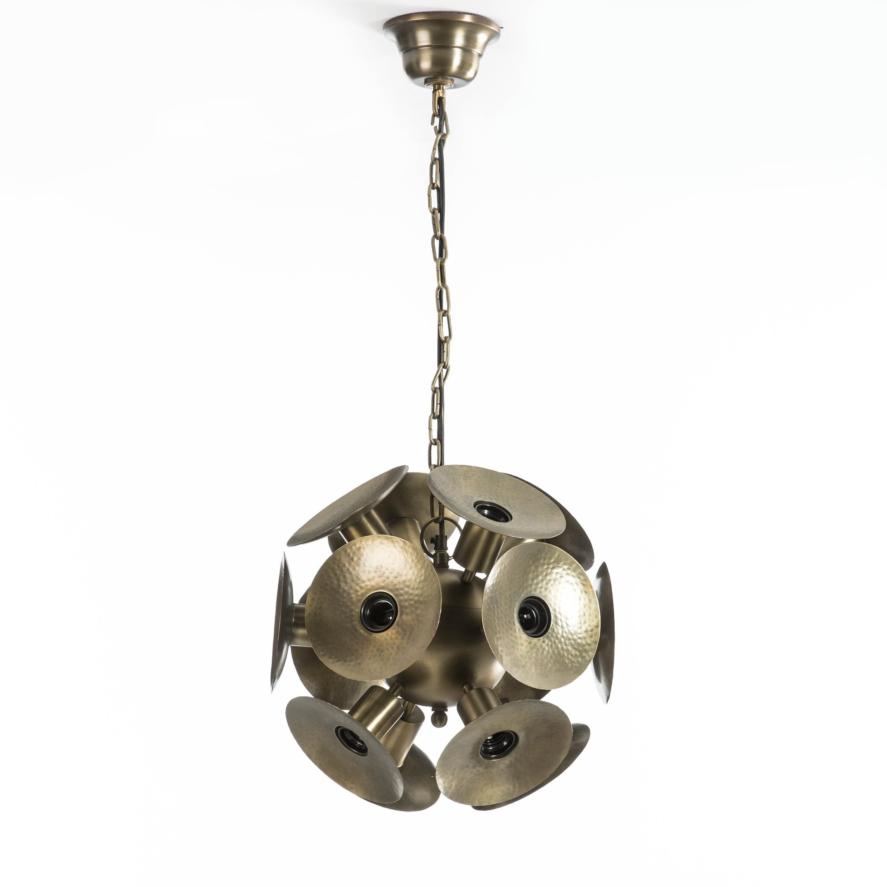 LAMPADA DA SOFFITTO 38X38X90 METALLO OTTONE ANTICO SENZA LAMPADINE TH6578700