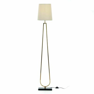 LAMPADAIRE 28X16X151 METAL DORÉ/PIERRE NOIRE TH6584300