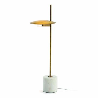 LAMPE DE TABLE 24X12X77 MARBRE BLANC/MÉTAL DORÉ TH6585100