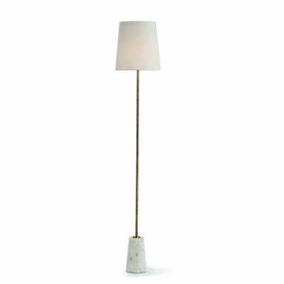 LAMPADAIRE 14X14X140 MARBRE BLANC/MÉTAL DORÉ TH6585300