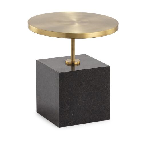 MESA AUXILIAR 45X45X49 GRANITO NEGRO/METAL DORADO TH6586800