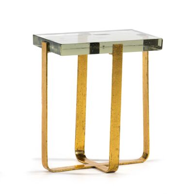 AUXILIARY TABLE 41X26X46 GLASS/GOLD METAL TH6610300 NO11