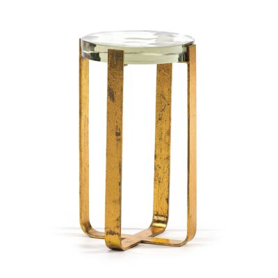 AUXILIARY TABLE 26X26X46 GLASS/GOLD METAL TH6610400 NO11