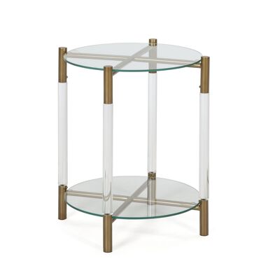 AUXILIARY TABLE 45X40X52 GLASS/ACRYLIC/GOLDEN METAL TH6612100