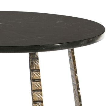 TABLE D'APPOINT 50X50X62 MARBRE NOIR/MÉTAL DORÉ TH6656300 2