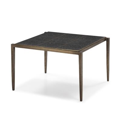 MESA DE CENTRO 65X59X41 HIERRO DORADO ANTIC/TERRAZO EPOXI NEGRO CON METAL INCRUSTADO TH6659600