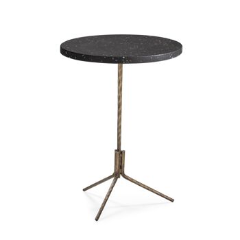 TABLE D'APPOINT 44X44X67 FER OR ANTIQUE/TERRAZZO EPOXY NOIR TH6660200 1